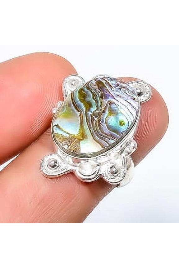 Mermaids Dream Abalone Paua Shell - Australia 925 Sterling Silver Ring s.6.5 TR7508-994, Beautiful Jewelry For Woman, New Year Sale, Valentin's Day Gi