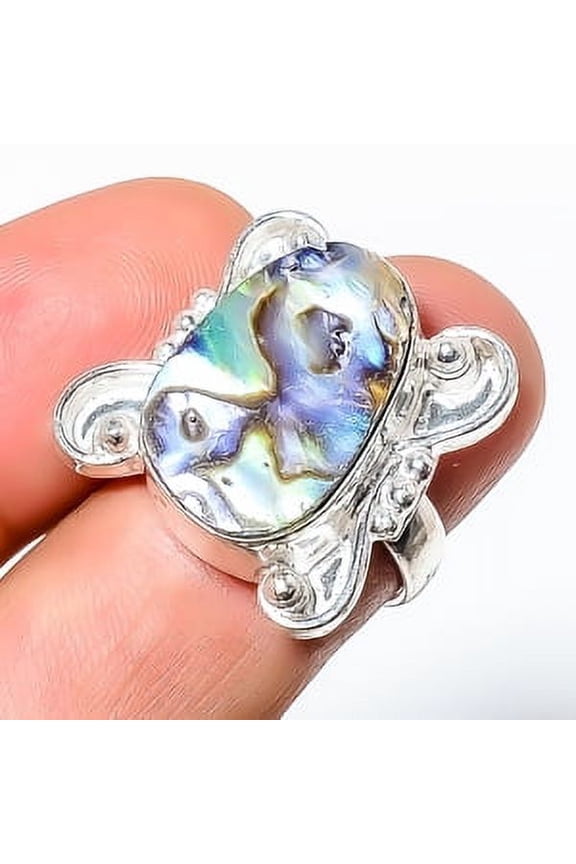 Mermaids Dream Abalone Paua Shell - Australia 925 Sterling Silver Ring s.6 TR7508-694, Beautiful Jewelry For Woman &, New Year Sale, Valentin's Day Gi