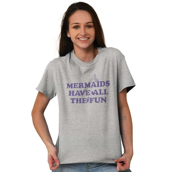 Mermaids Have All The Fun Cute Beach Women's Plus Size Graphic Tee Brisco Brands 3X