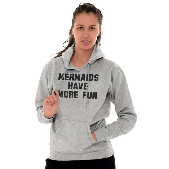 Mermaids Have More Fun Beach Lover Women Plus Size Graphic Pullover Hoodie Brisco Brands 5X