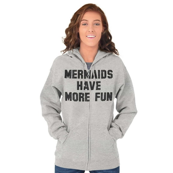 Mermaids Have More Fun Beach Lover Zip Hoodie Sweatshirt Women Brisco Brands X