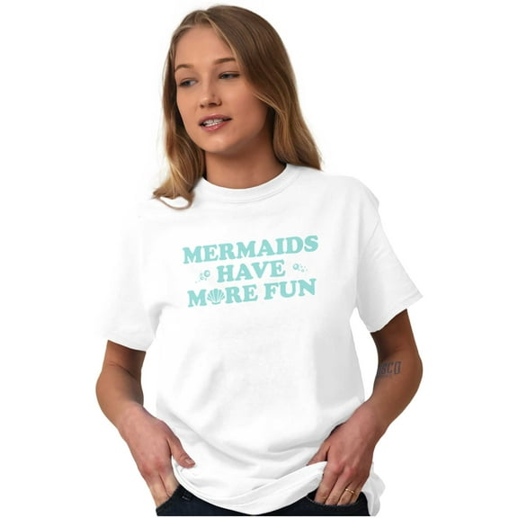 Mermaids Have More Fun Beach Vibes Women's Graphic T Shirt Tees Brisco Brands L