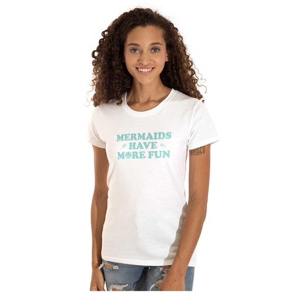 Mermaids Have More Fun Beach Vibes Womens Slim Fit Graphic Tee Brisco Brands L