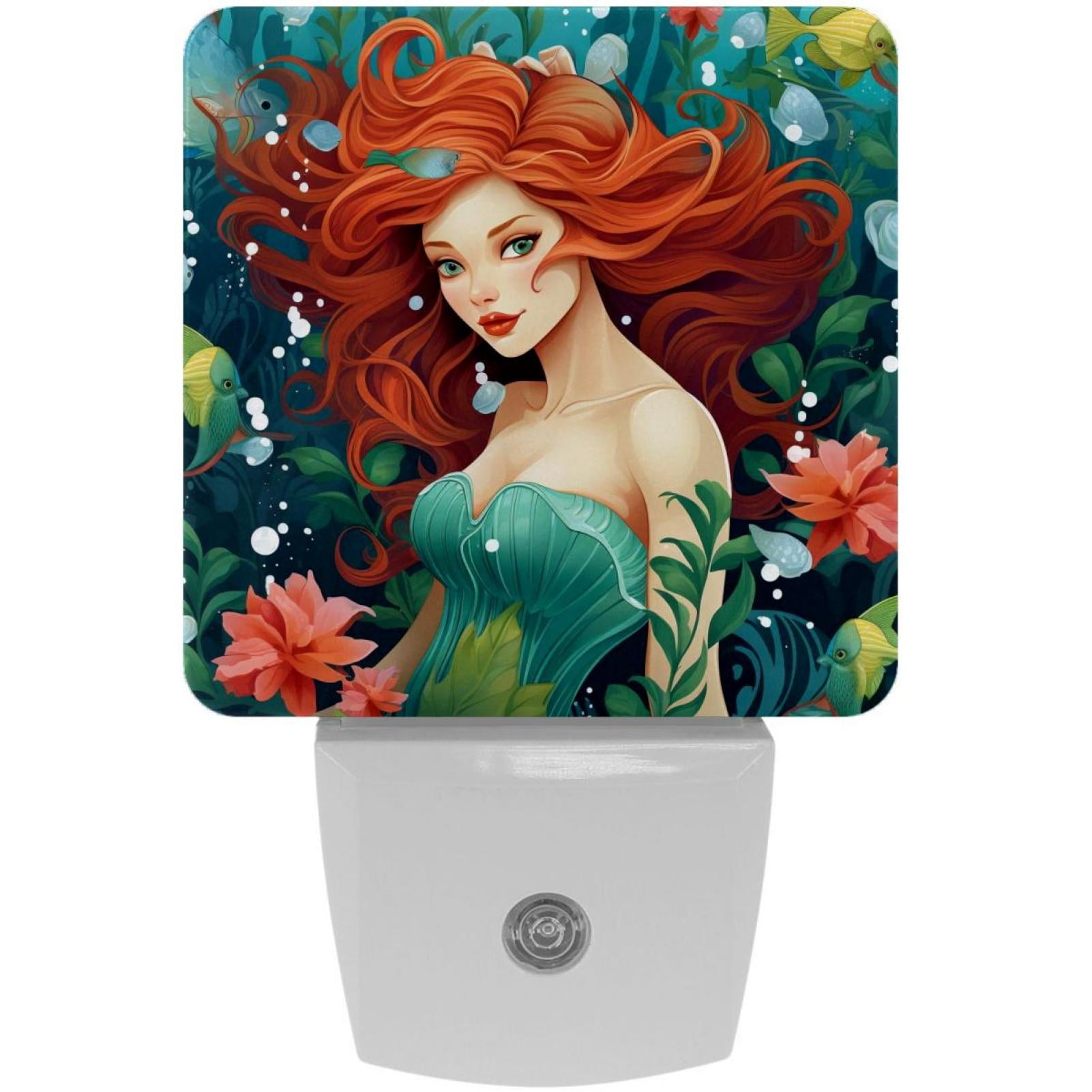 Mermaids LED Square Night Light Small and Bright Squareshaped LED