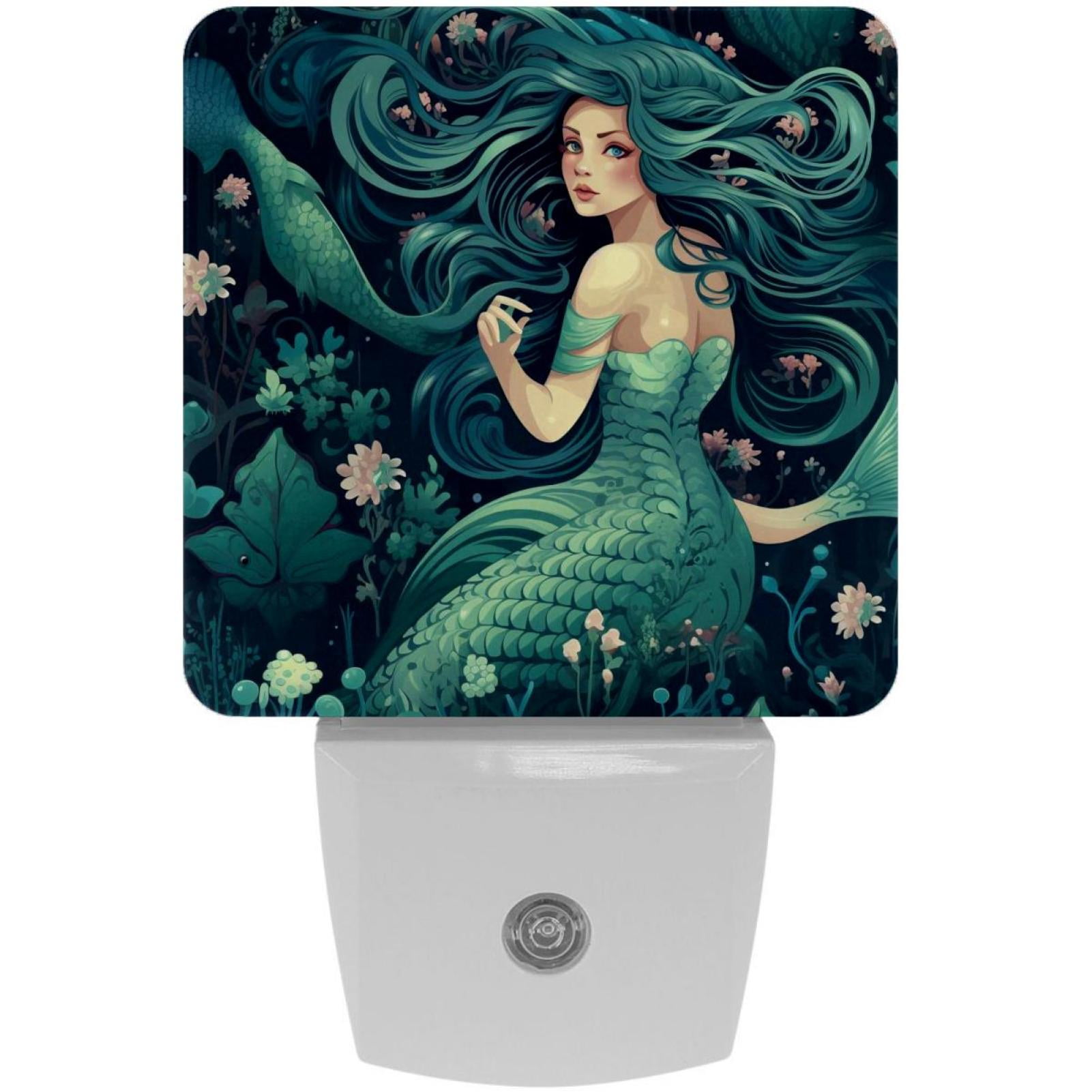 Mermaids LED Square Night Lights for Bedroom and Living Room ...