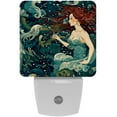thumbnail image 1 of Mermaids LED Square Night Lights: Energy-Efficient and Stylish Illumination Device for Bedrooms and Living Areas, Set of 2, 200 Characters., 1 of 6
