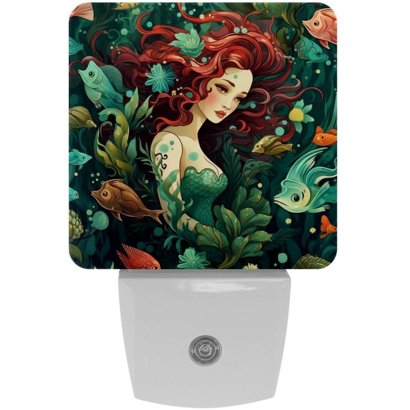 Mermaids LED Square Night Lights Stylish and Functional Nightlight
