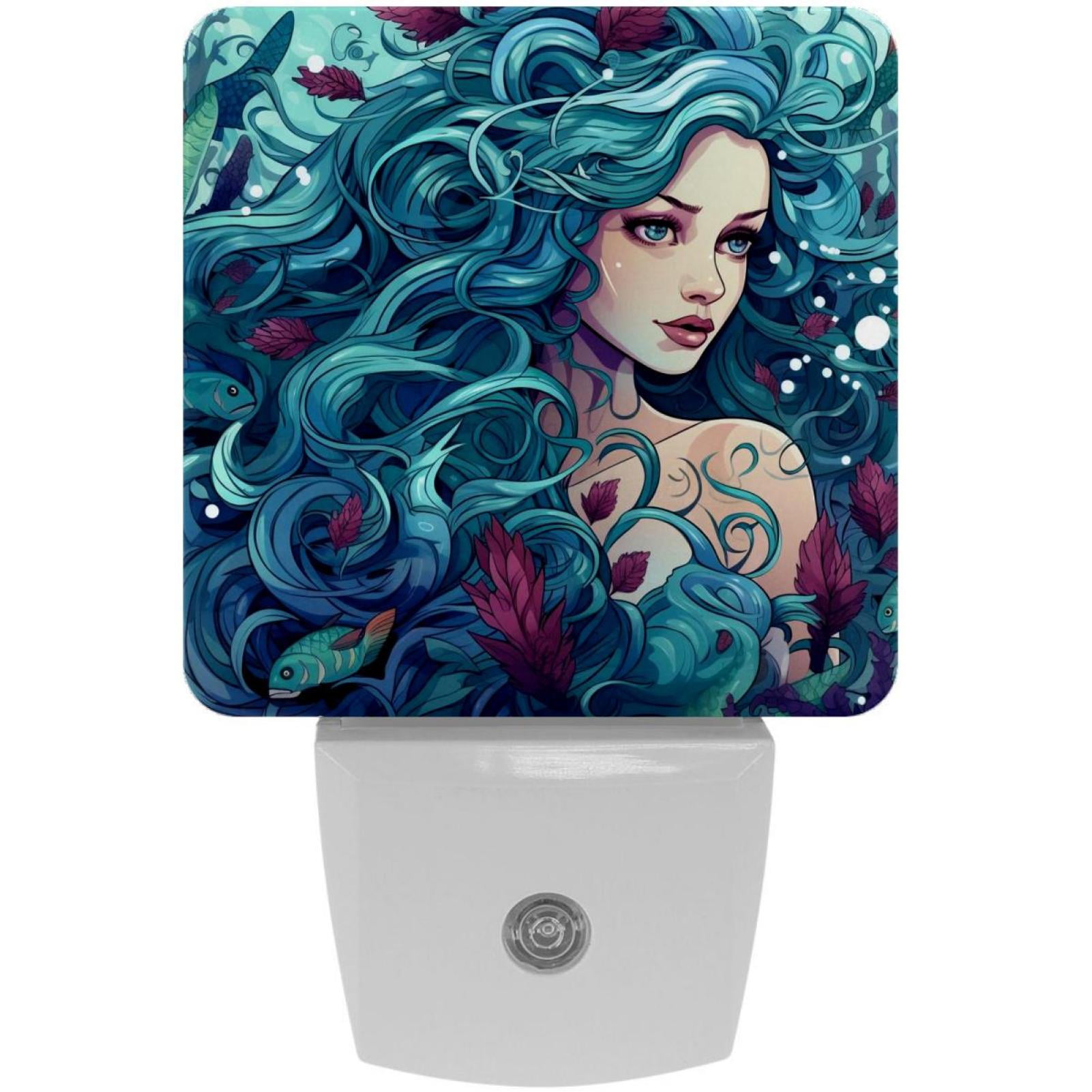 Mermaids LED Square Night Lights Stylish and Functional Nightlight