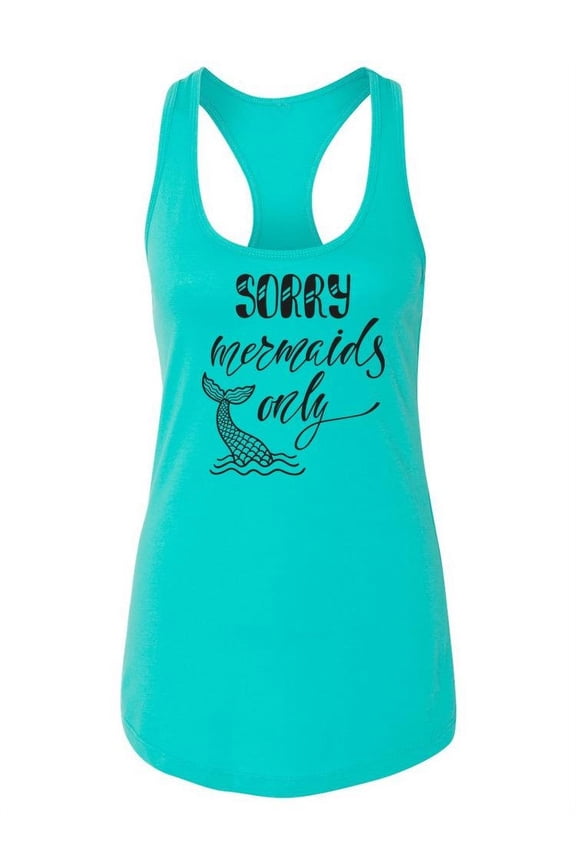 Mermaids Only Quote Tank Women -Image by Shutterstock, Female Large