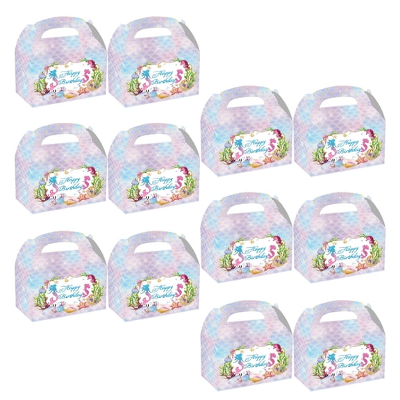 Mermaids Party Supplies Gift Boxes Bag Handmade Invitation Card for Birthday Use