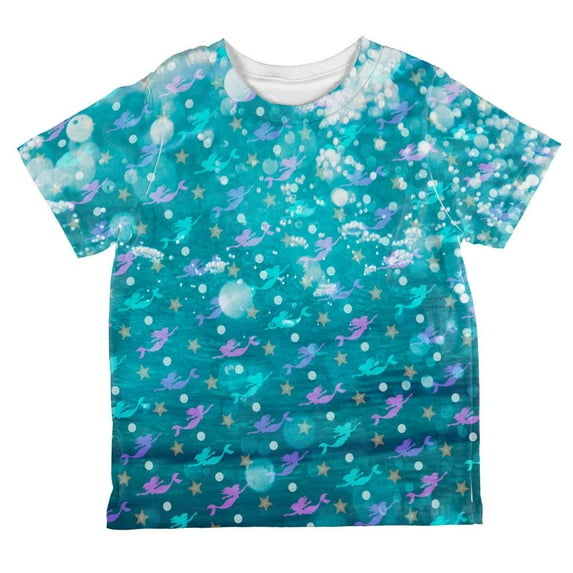 Mermaids Pearls and Starfish Pattern All Over Toddler T Shirt Multi 2T