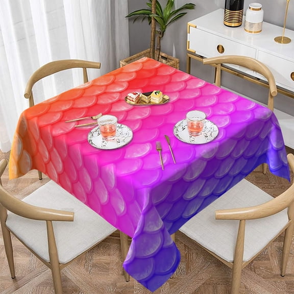 Mermaids Print Tablecloth Fish Scales Waterproof Table Cover Fashion Table Cloth Decoration For Living Room Dining