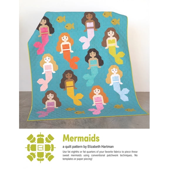 Elizabeth Hartman Mermaids Quilt Pattern EH-082, 2 Sizes