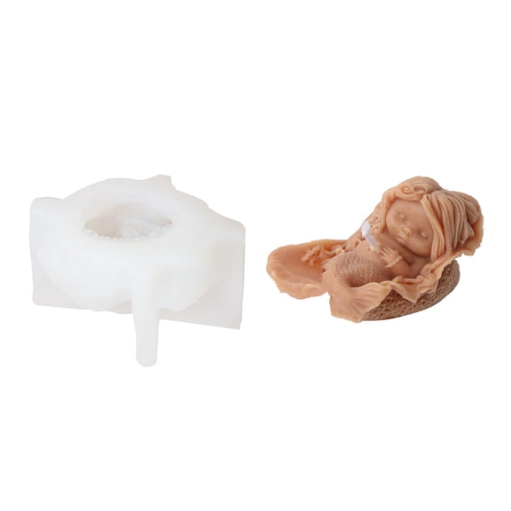 Mermaids Silicone Mold Human Girl Soap Resin Plaster Mould Cake Chocolate Making Sleep Girl Statue Desktop Decor