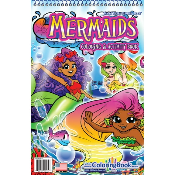 Mermaids Travel Tablet Coloring Book (5.5"x8.5")