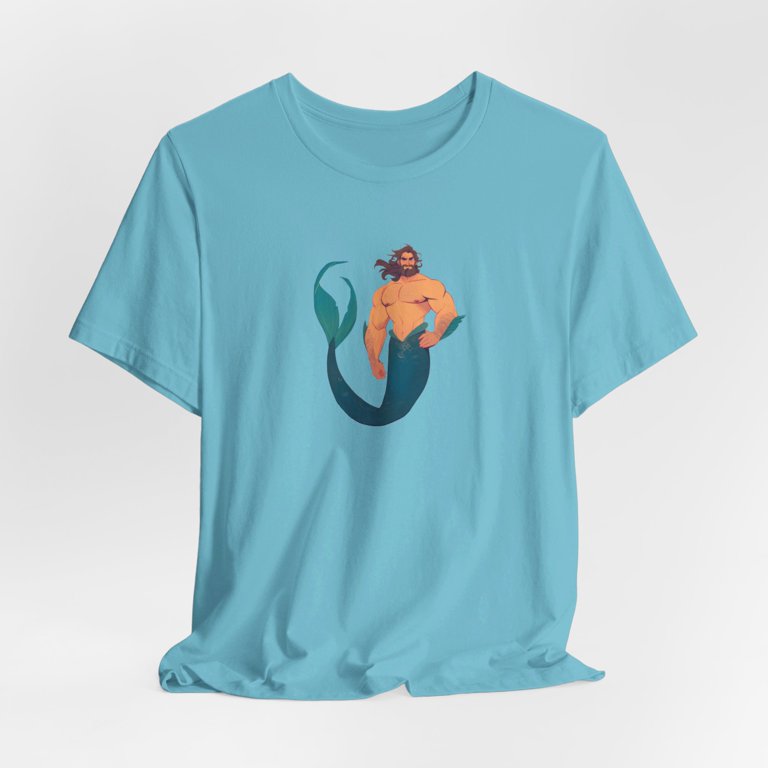 Merman Graphic Tee, Short Sleeve Unisex Adult Shirt, Mermaid