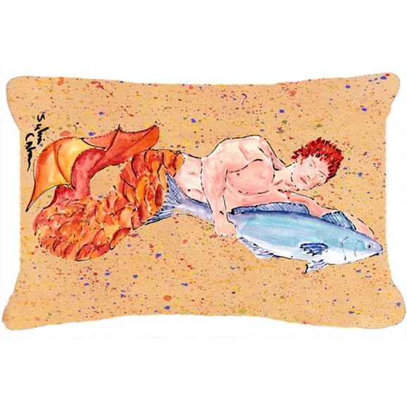 Merman Indoor & Outdoor Fabric Decorative Pillow