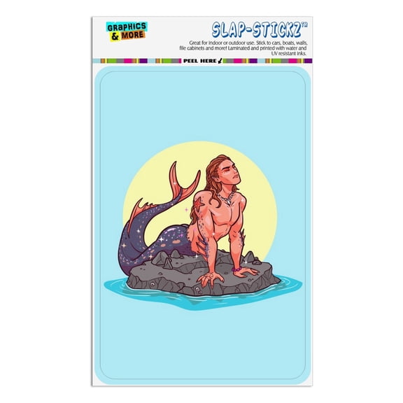 Merman Male Mermaid Basking On Rock Home Business Office Sign