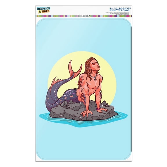Merman Male Mermaid Basking On Rock Home Business Office Sign