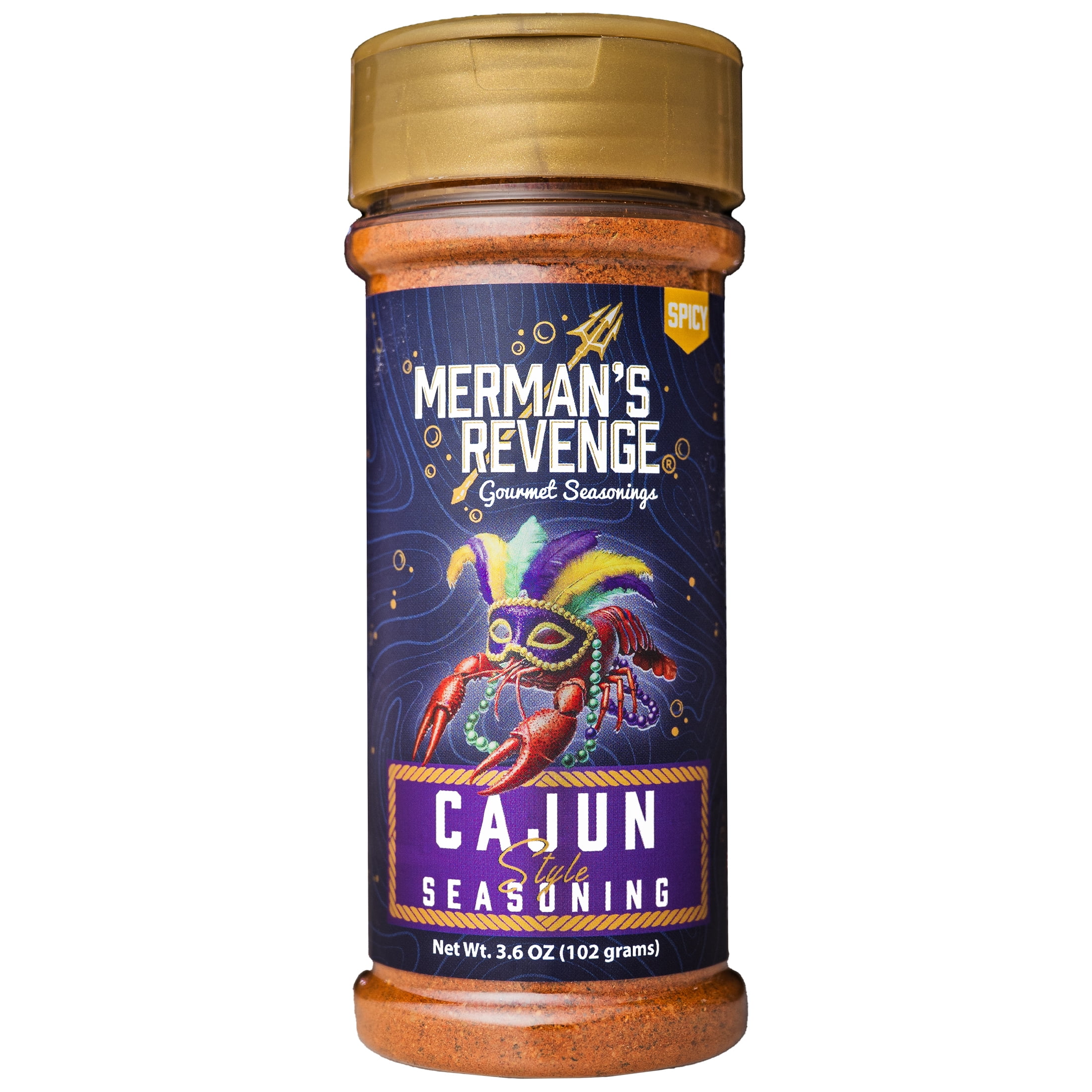 Mermans Revenge Cajun Style Seasoning, 3.6 oz, Shaker