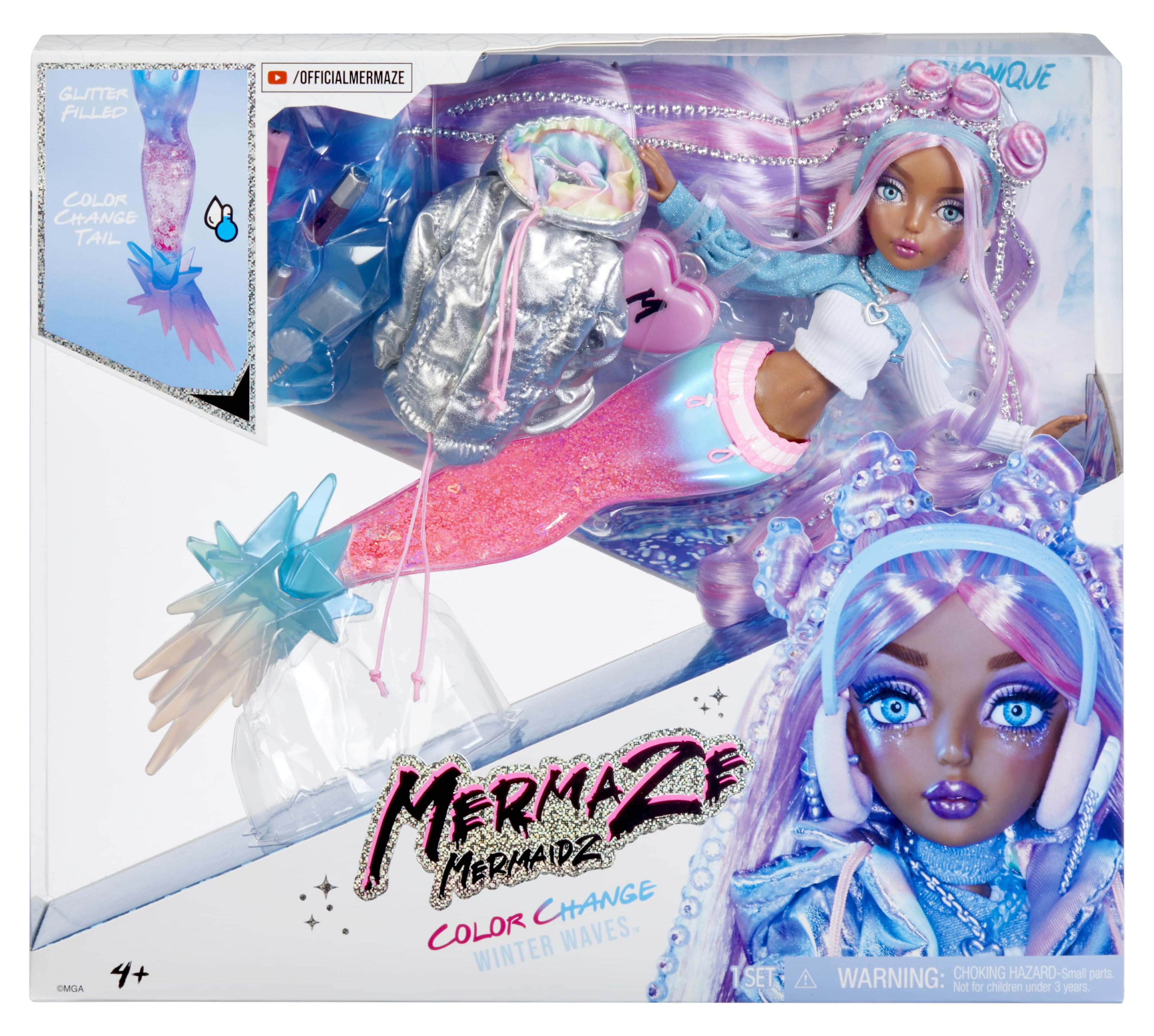 Mermaze Mermaidz Winter Waves Mermaid Fashion Doll, Harmonique