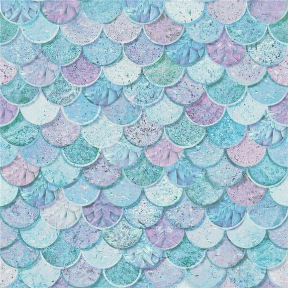 Mermazing Scales Wallpaper, Ice Blue