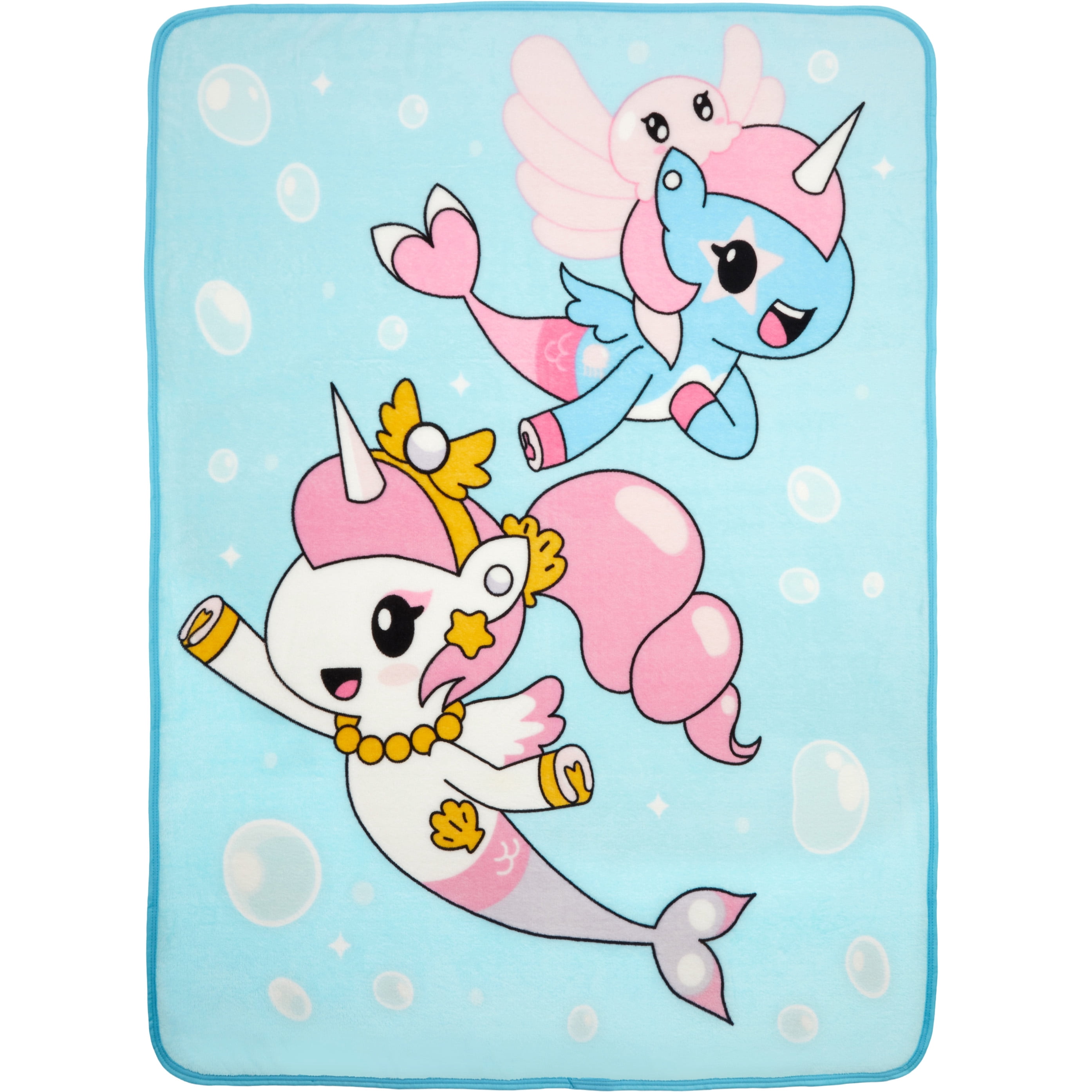 Mermicorno Starfall Kids Blue Print Fleece Throw Blanket, 46 x 60