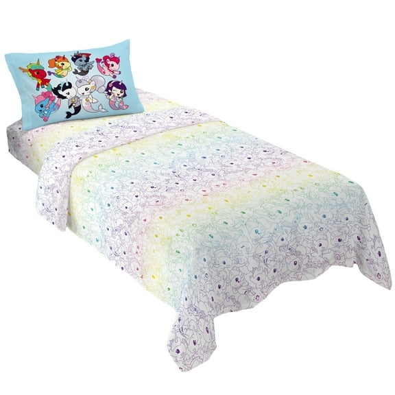 Mermicorno Starfall Kids 4 Piece Rainbow Ombre Sheet Set, Full