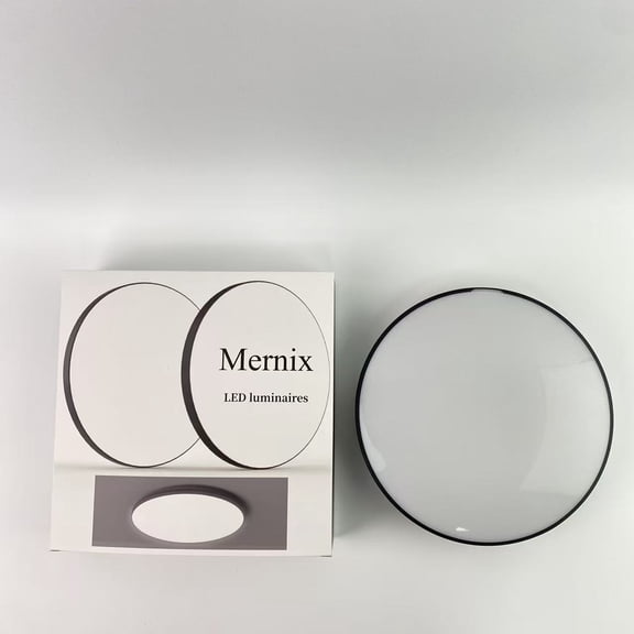 Mernix LED luminaires,Flush Mount Ceiling Light - 30W, 12" Round Flat LED Fixture, 5000K Daylight White, 3000LM - Modern Panel Lamp for Bathroom, Kitchen, Bedroom, Hallway