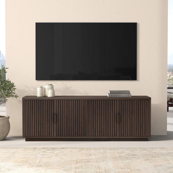 Mero Rectangular TV Stand for TV's up to 75" in Alder Brown