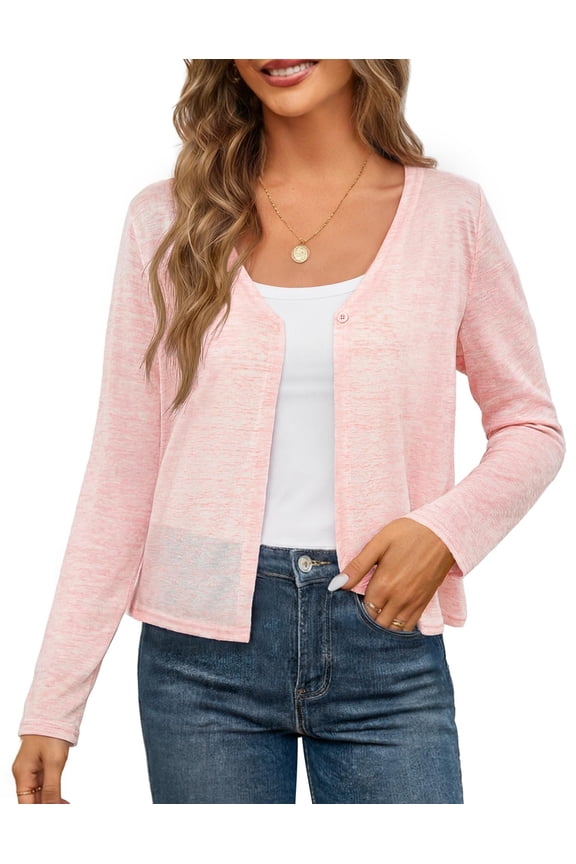 Womens Summer Lightweight Cardigan Button Beach Cover Up Tops LightPink XXL