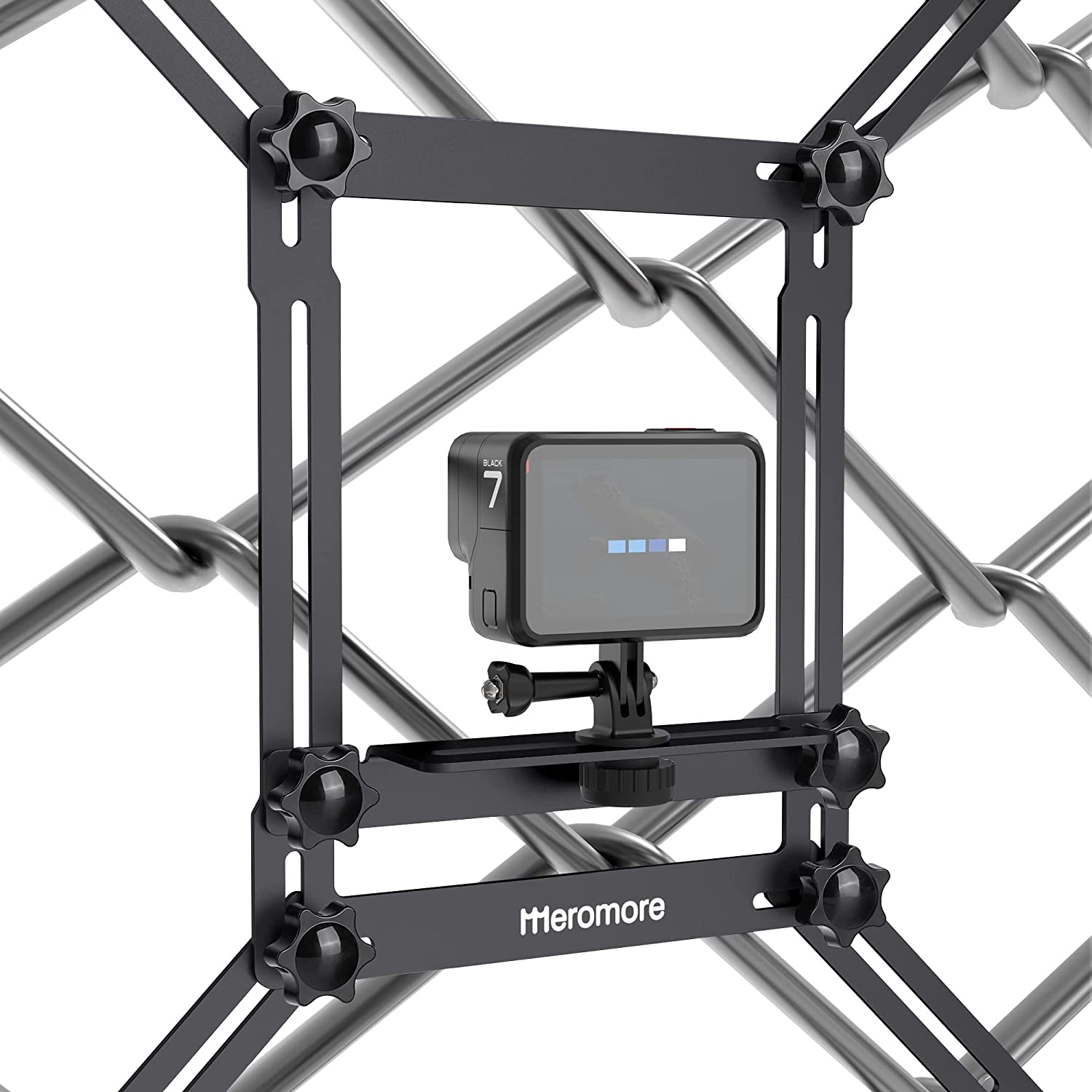 Meromore Fence Mount, Action Camera Aluminum Fence Mount for GoPro, iPhone, Phones, Digital