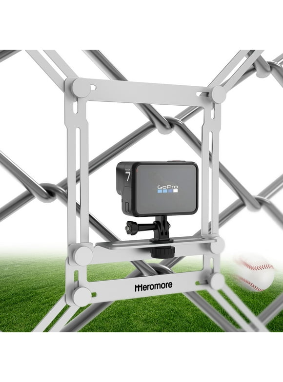 Meromore Fence Mount, Action Camera Aluminum Fence Mount for GoPro, iPhone, Phones, Digital Camera, Ideal Backstop Camera Fence Clip for Recording Baseball, Softball, Football Games