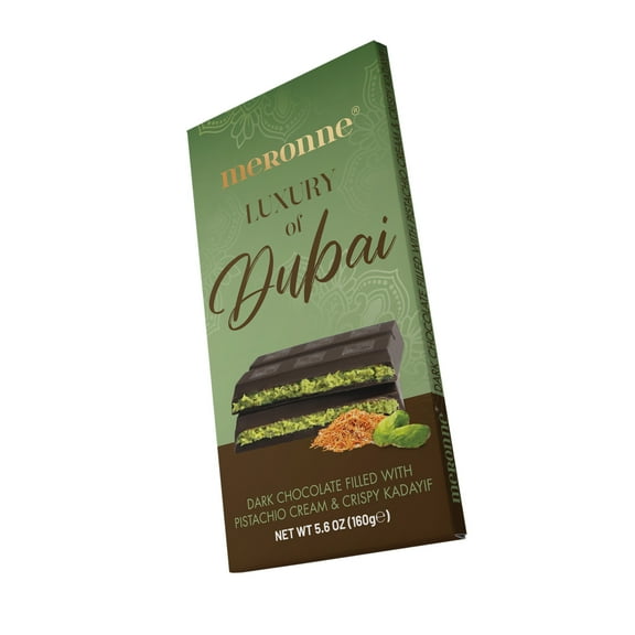 Meronne Dubai Chocolate Bar 5.64oz - Dark Chocolate with Pistachio Cream  Crispy Kadayif