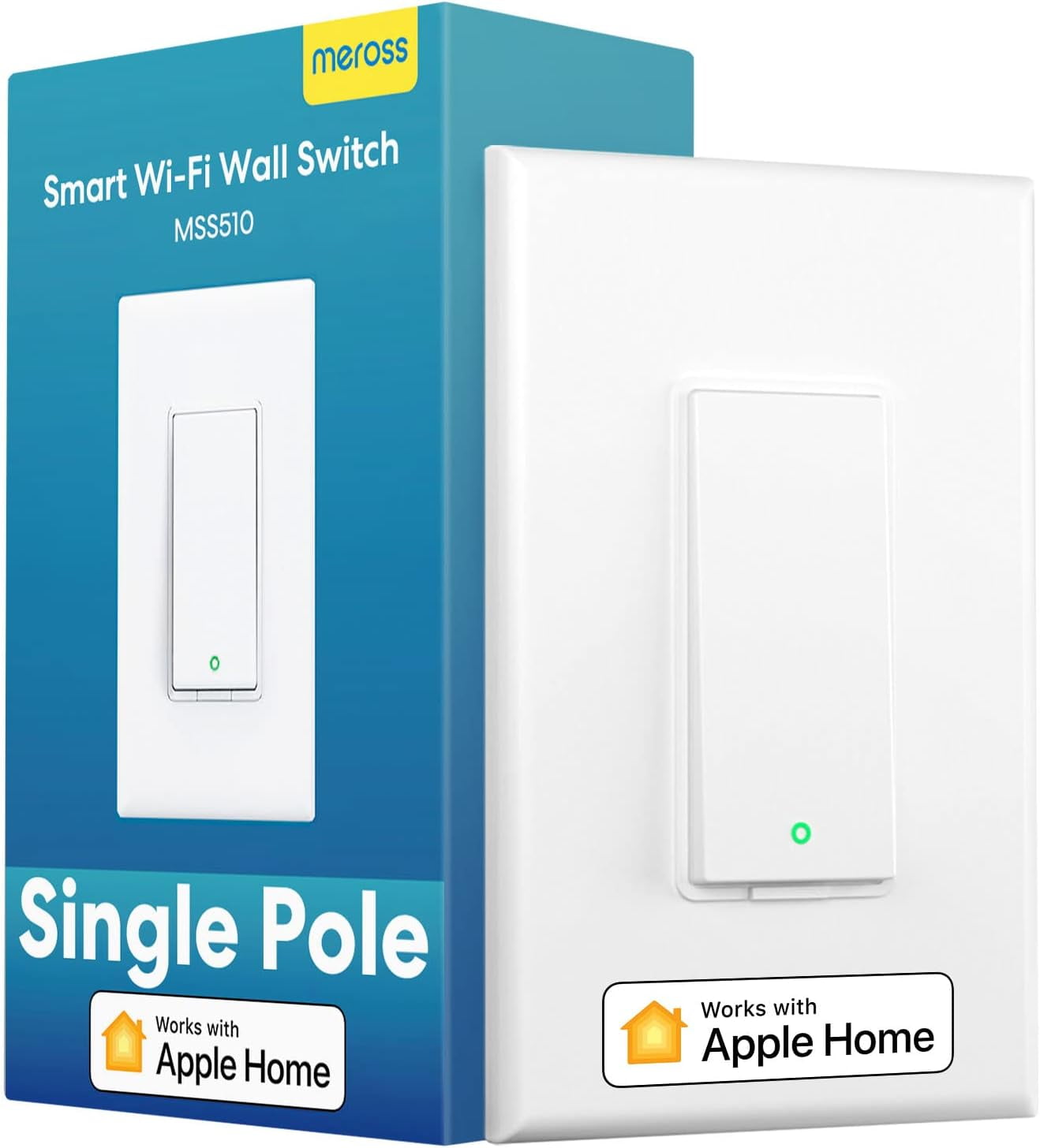 Meross Smart Light Switch Supports Apple HomeKit, Siri, Alexa, Google  Assistant & SmartThings, 2.4Ghz Wi-Fi Light Switch, Neutral Wire Required,  Single Pole, Remote Control Schedule,1 Pack 