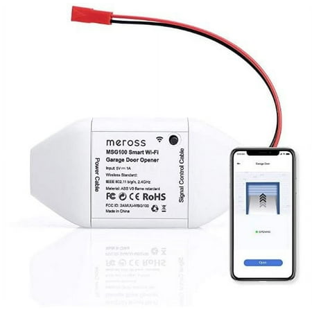 Meross Smart Wi-Fi Garage Door Opener Remote, APP Control, Compatible With Alexa, Google Assistant and IFTTT, No Hub Needed
