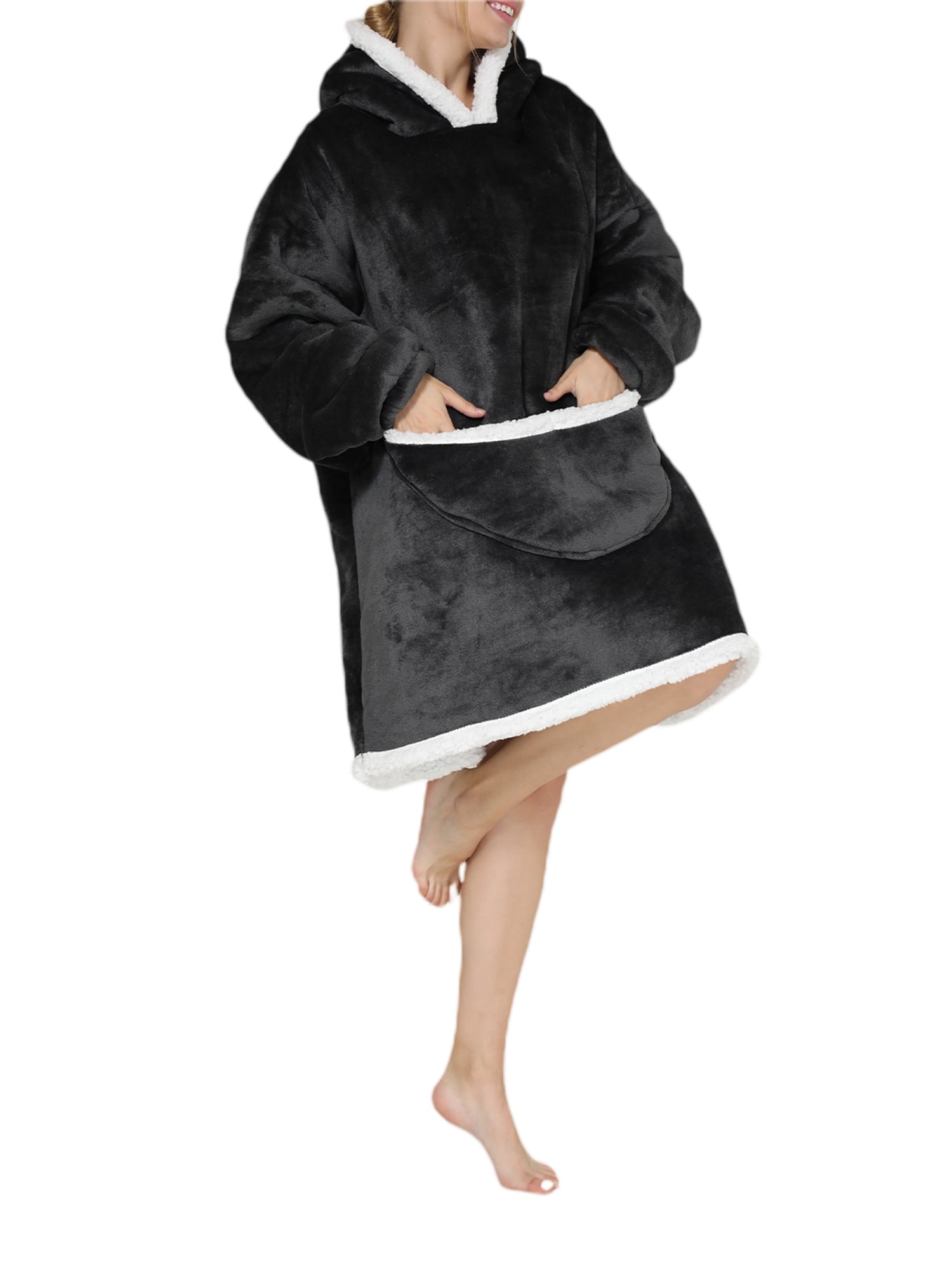 Merqwadd Blanket Hoodie, Oversized Wearable Sweatshirt Blankets of Soft