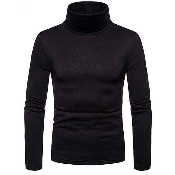 Merqwadd Men Long Sleeve Pullover High Neck Turtleneck Stretch Slim Basic T Shirt Tee Top