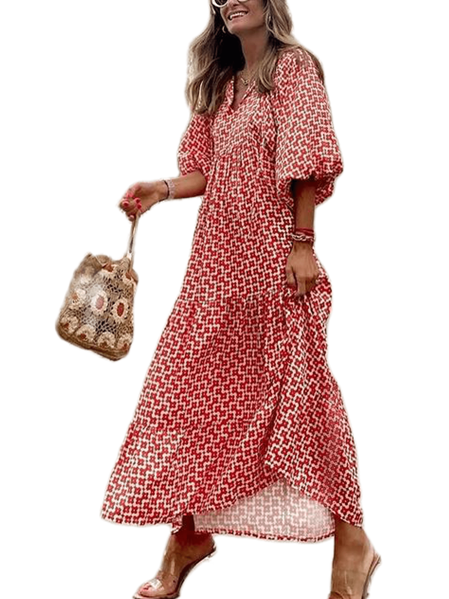 blue dress for baby girl Bohemian Tribal Print Blue Maxi