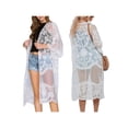 thumbnail image 1 of Merqwadd Women's Swimsuit Cover Ups Lace Floral Crochet Beachwear Long Kimono Cardigan, 1 of 6