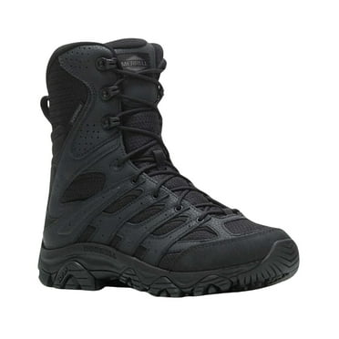 Merrell J004107 Men's Moab 3 Tactical 8 in. Side Zip Waterproof Lace-Up Military Boot, Black, 9 M