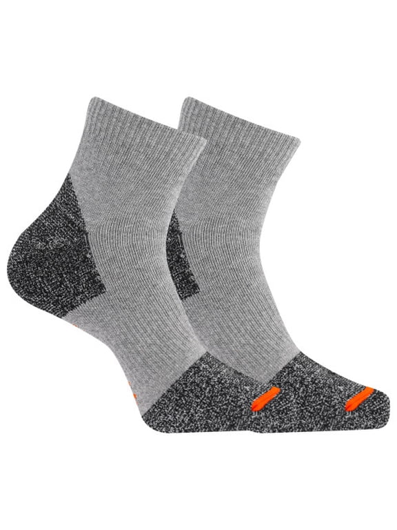 Merrell Unisex Cotton Safety Toe Quarter Work Socks Gray Heather (2 pairs) - MEA33640Q2B2001-GRAYH