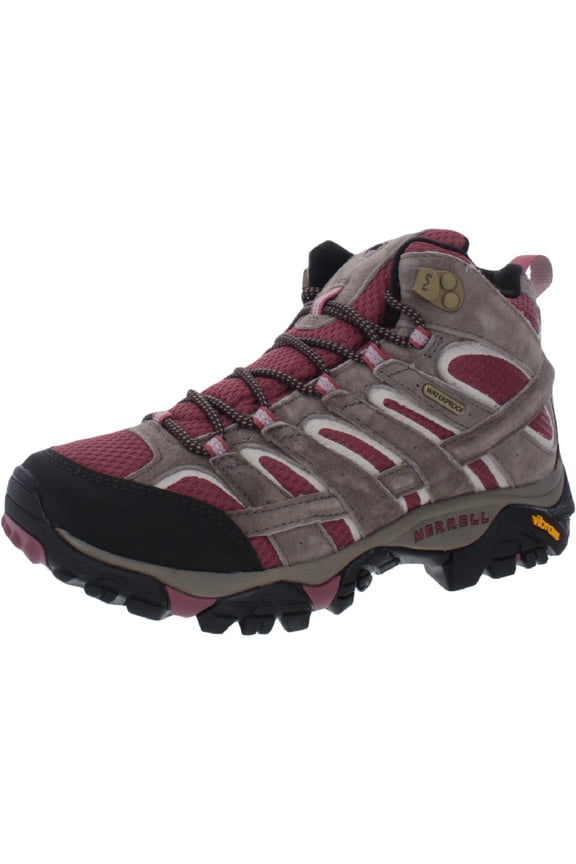 Women's Moab 2 Mid Waterproof Hiking Boot, Boulder/Blush, 10 M US