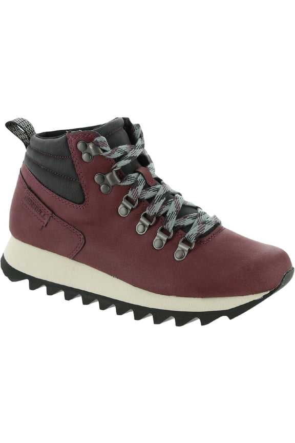 Womens Alpine Hiker Lugged Sole Faux Leather Hiking Boots