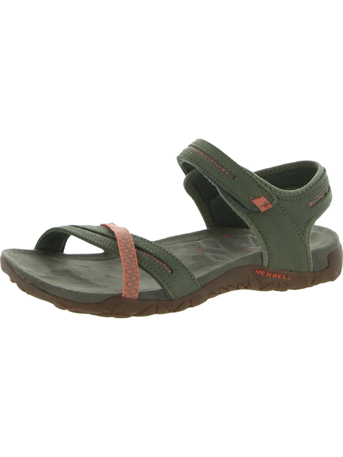 Merrell Womens Terran Cross II Leather Slingback Sandals Green 10