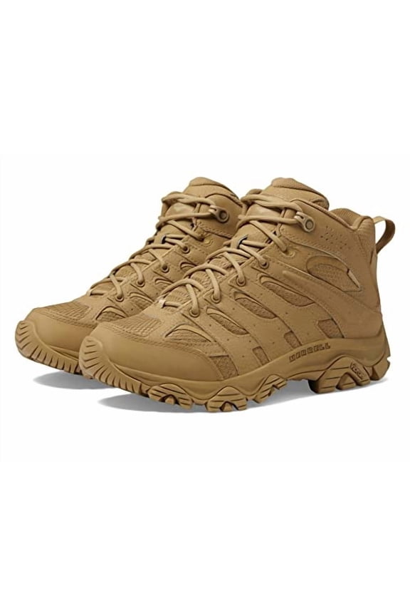 J004111W MERRELL MENS MOAB 3 TACTICAL MID WATERPROOF BOOTS DARK COYOTE SIZE 9.5W