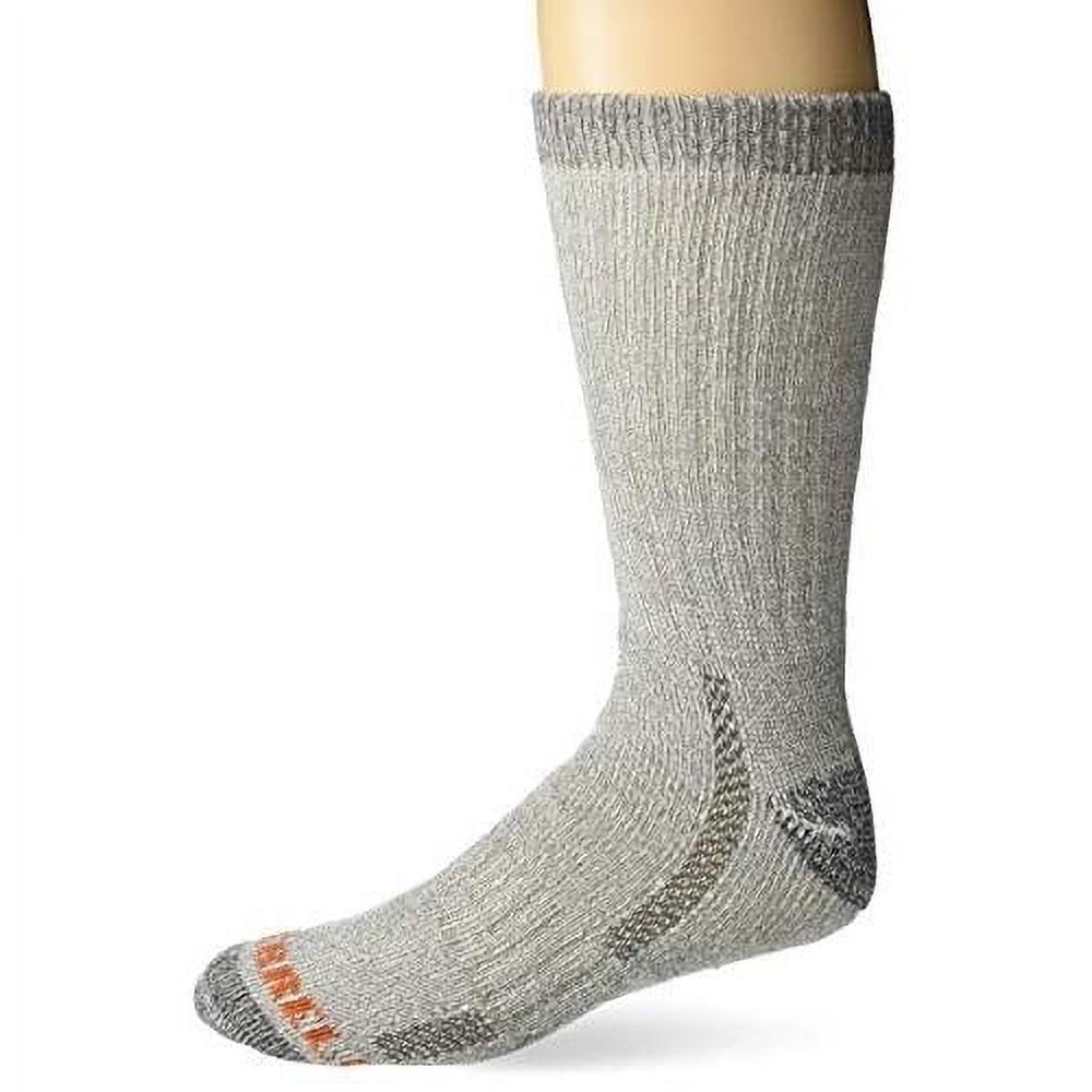 Merrell mens Wool Blend Cushioned Hiker Socks BROWN