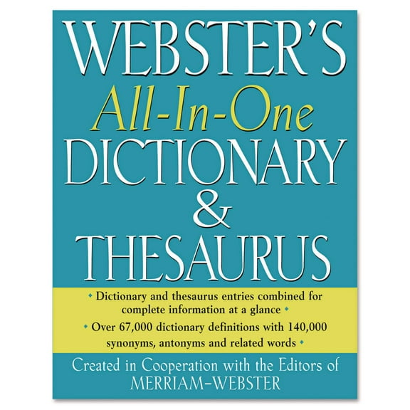 Merriam Webster All-In-One Dictionary/Thesaurus, Hardcover, 768 Pages -MERFSP0471