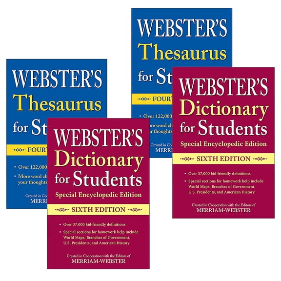 Merriam-Webster Webster's For Students Dictionary & Thesaurus Shrink-Wrapped Set, 2 Sets