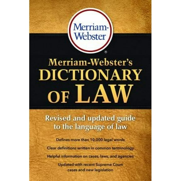Pre-Owned Merriam-Webster's Dictionary of Law : Revised and Updated Guide to the Language of Law (Paperback) 9780877797357